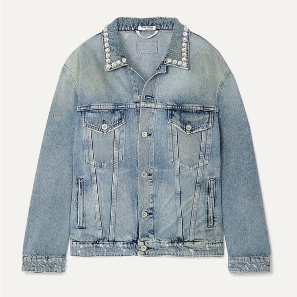 Miu Miu Jackets & Blazers - Oversized Crystal Denim Jacket
